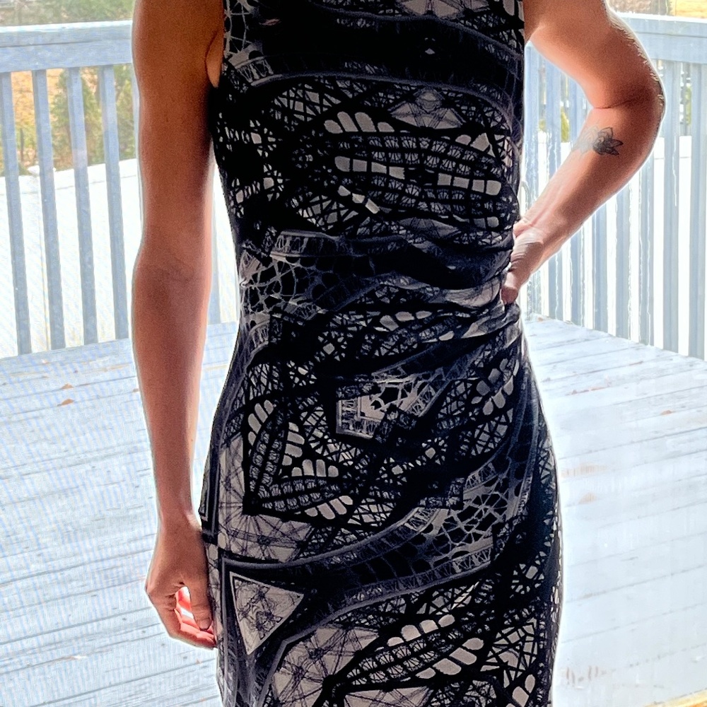 Catherine Malandrino dress NWT. Size medium. Black and white print.